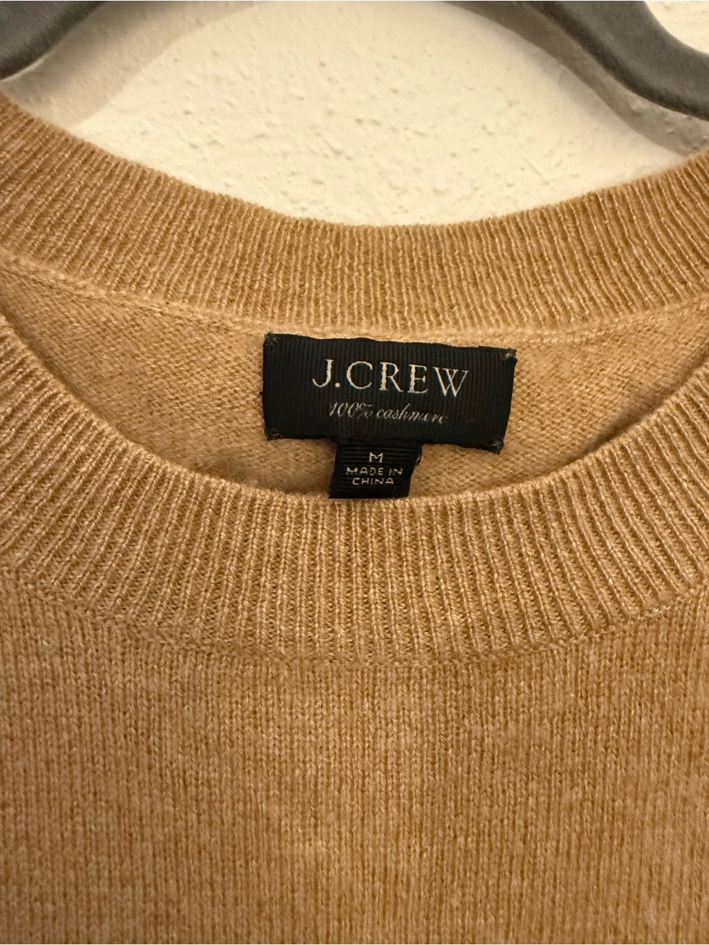 J. Crew Cashmere Crewneck Sweater in Camel